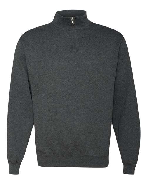 JERZEES - Cadet Collar Quarter-Zip Sweatshirt - Black Heather