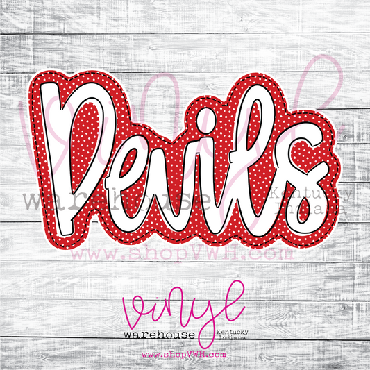 Devils (Red/White/Black Polka Dot) - Heat Transfer Print