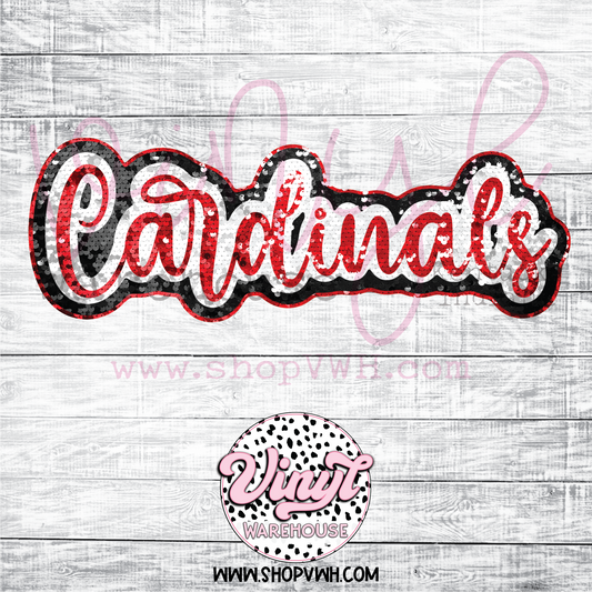 Cardinals Sequins  - Heat Transfer Print