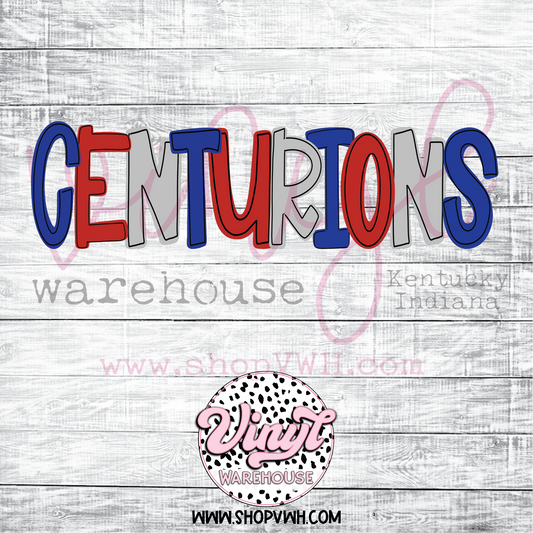 Centurions (Doodle - Red/White/Blue) - Heat Transfer Print