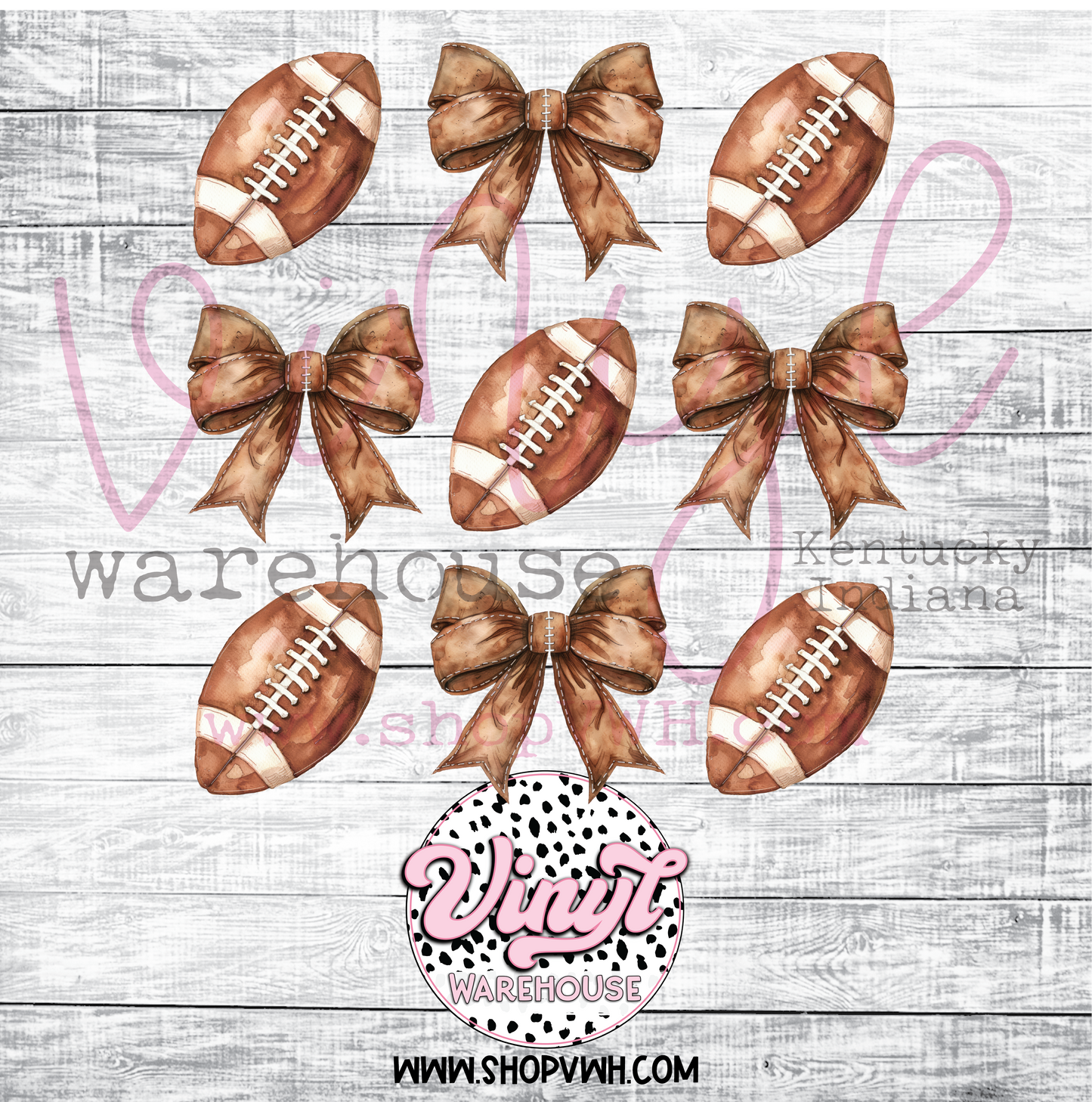 Football Bows - Heat Transfer Print