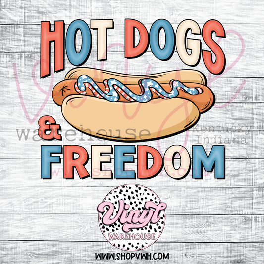 Hot Dogs & Freedom - Heat Transfer Print