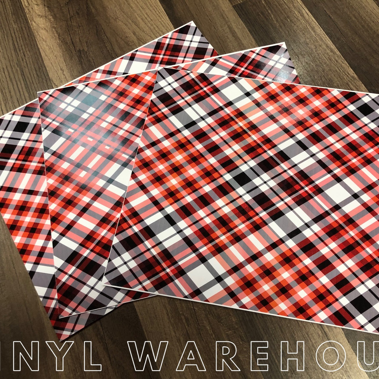 Red & Black Plaid - Printed Adhesive