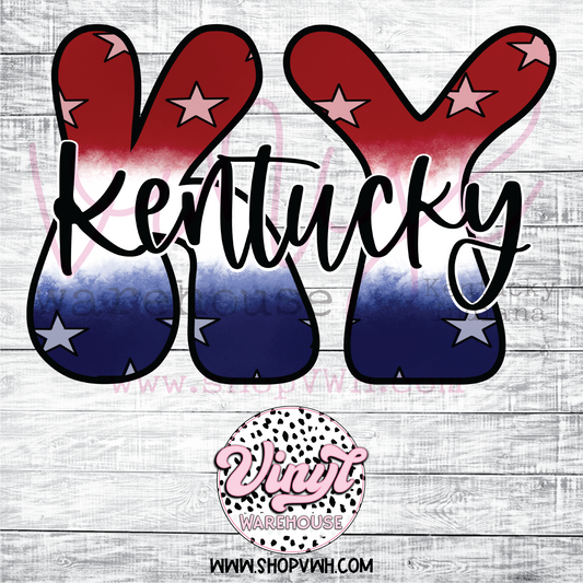 Patriotic KY  - Heat Transfer Print