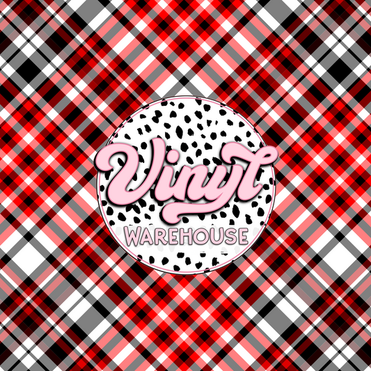 Red & Black Plaid - Printed Adhesive