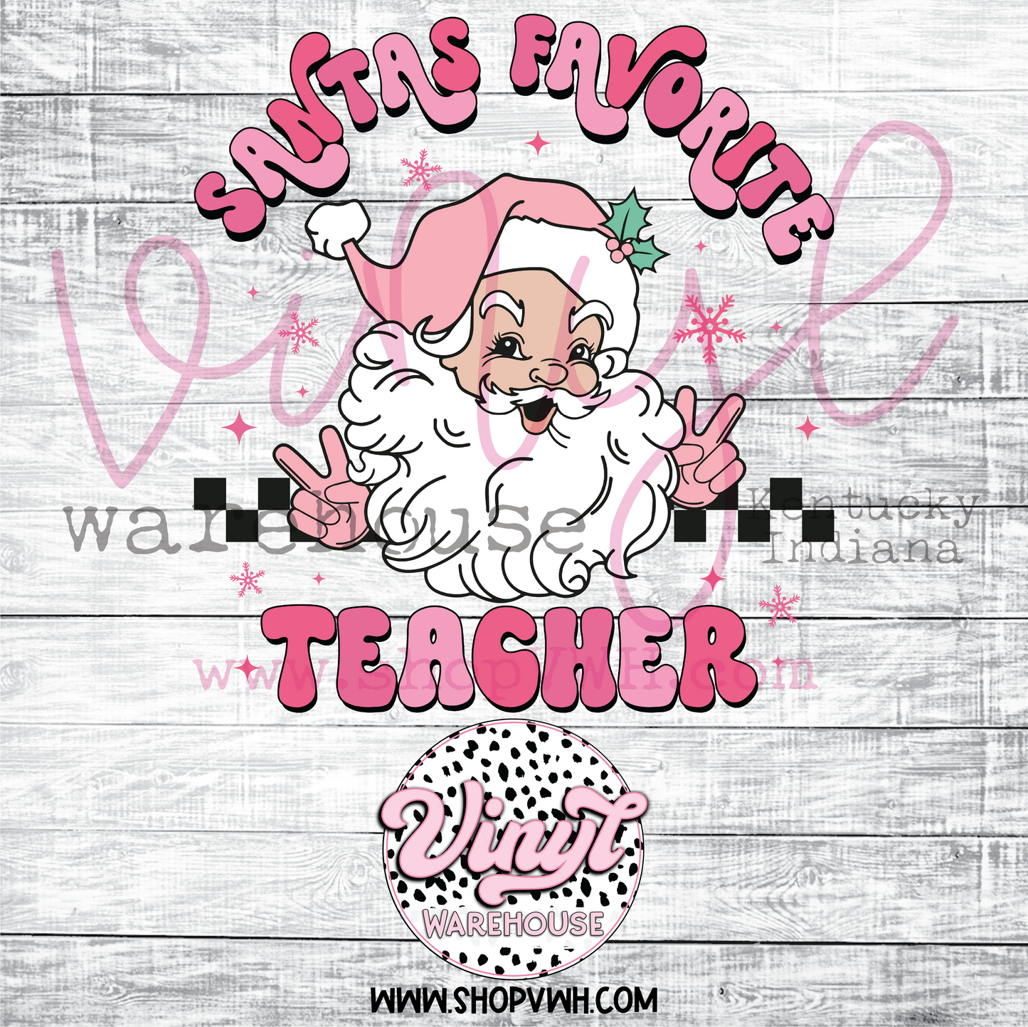 Santa's Favorite Teacher - Heat Transfer Print