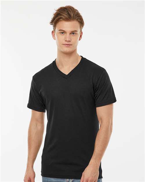 Tultex Short Sleeve V-Neck - Black