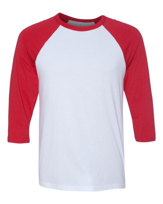 Bella + Canvas Raglan - Red Sleeve / White Body