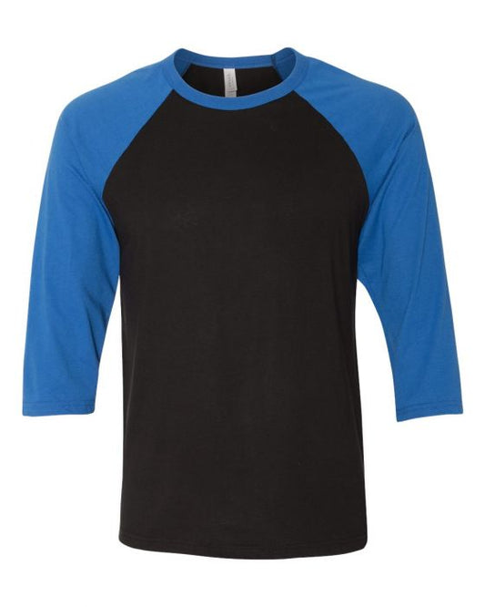 Bella + Canvas Raglan - True Royal Sleeve / Black Body