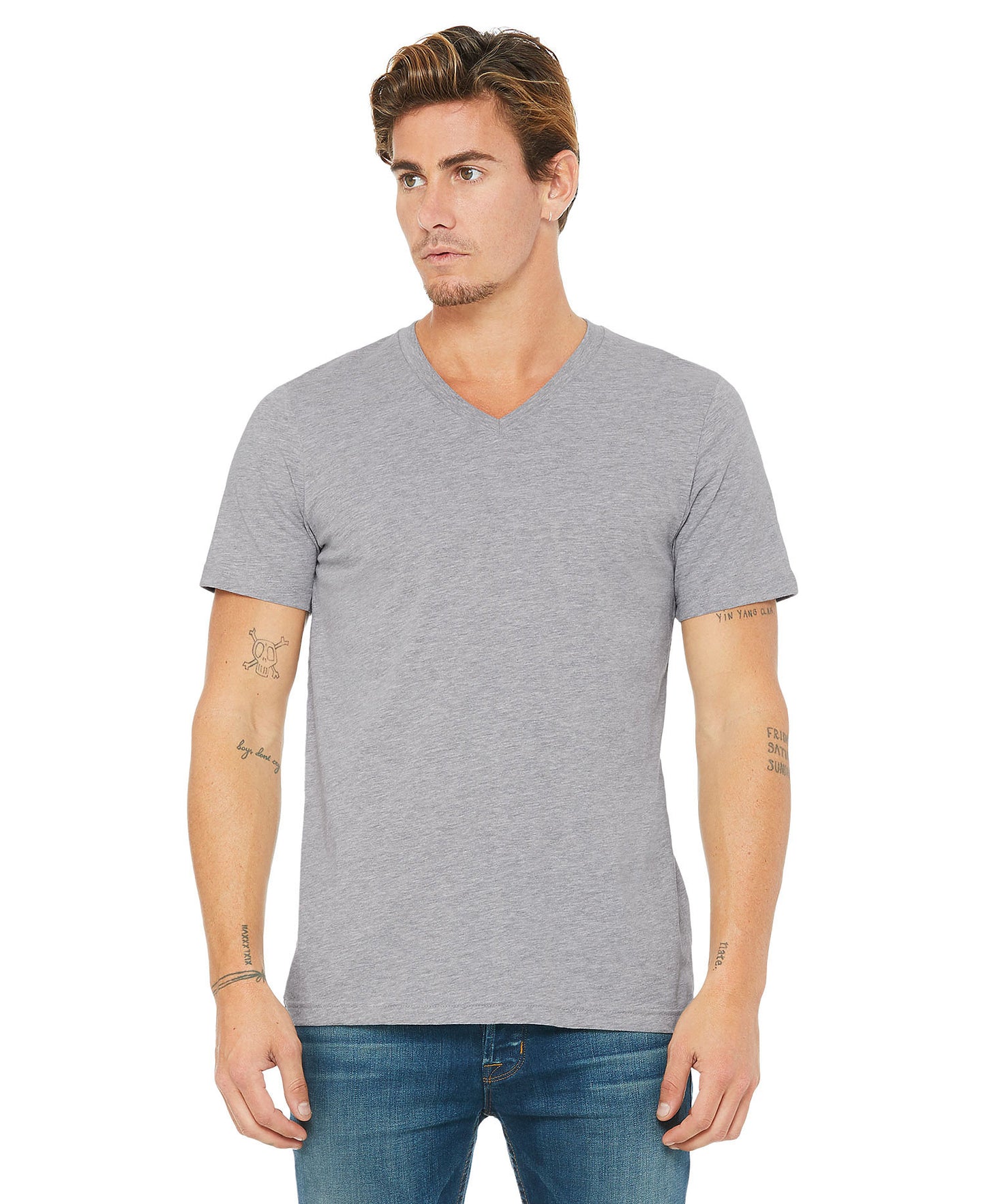 Bella + Canvas Unisex Vneck Tee - Athletic Heather