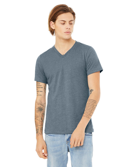 Bella + Canvas Unisex Vneck Tee - Heather Slate