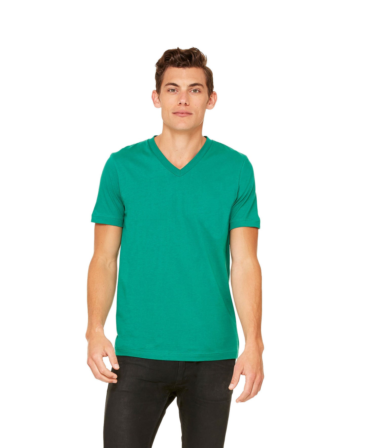 Bella + Canvas Unisex Vneck Tee - Kelly Green