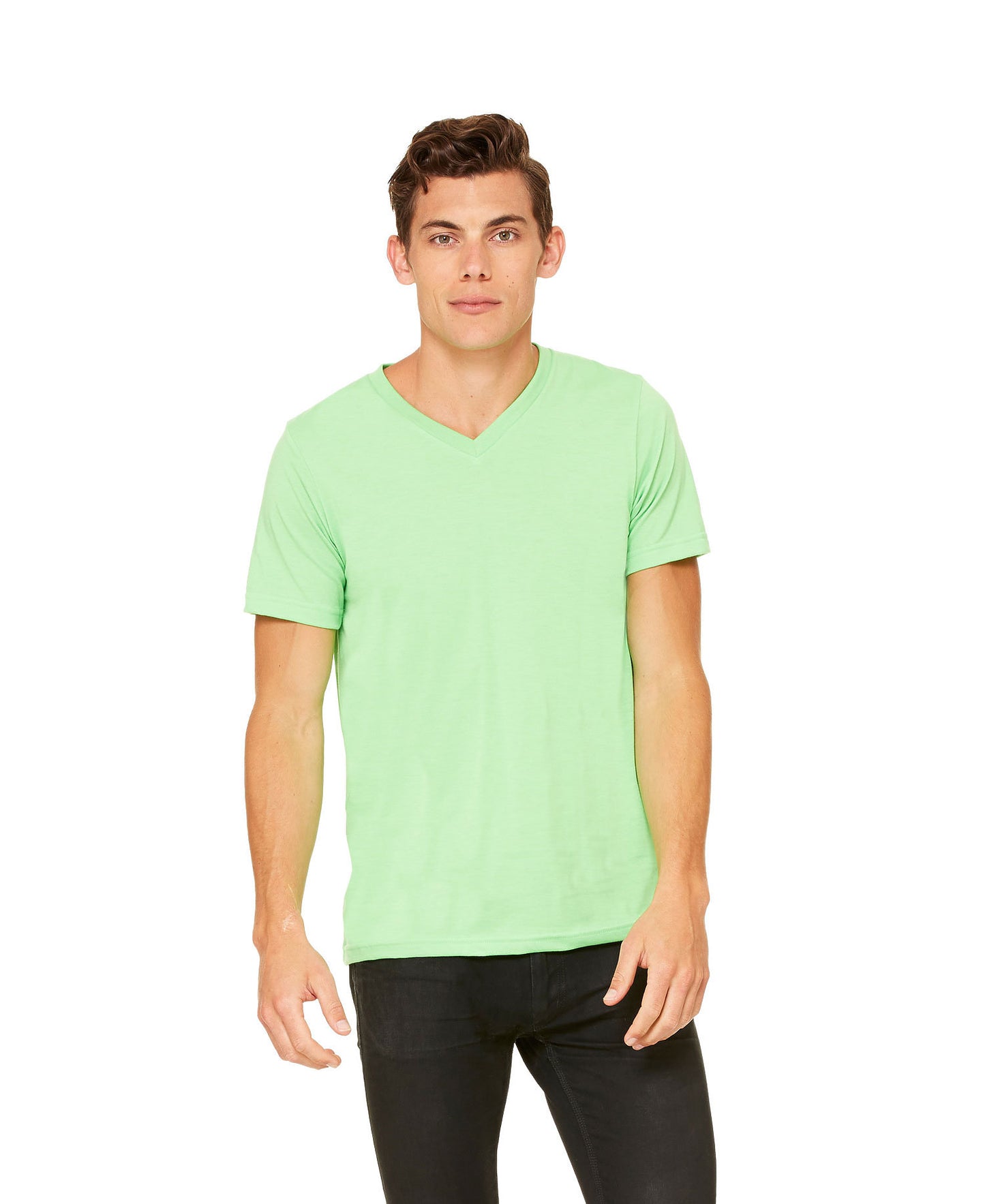 Bella + Canvas Unisex Vneck Tee - Neon Green