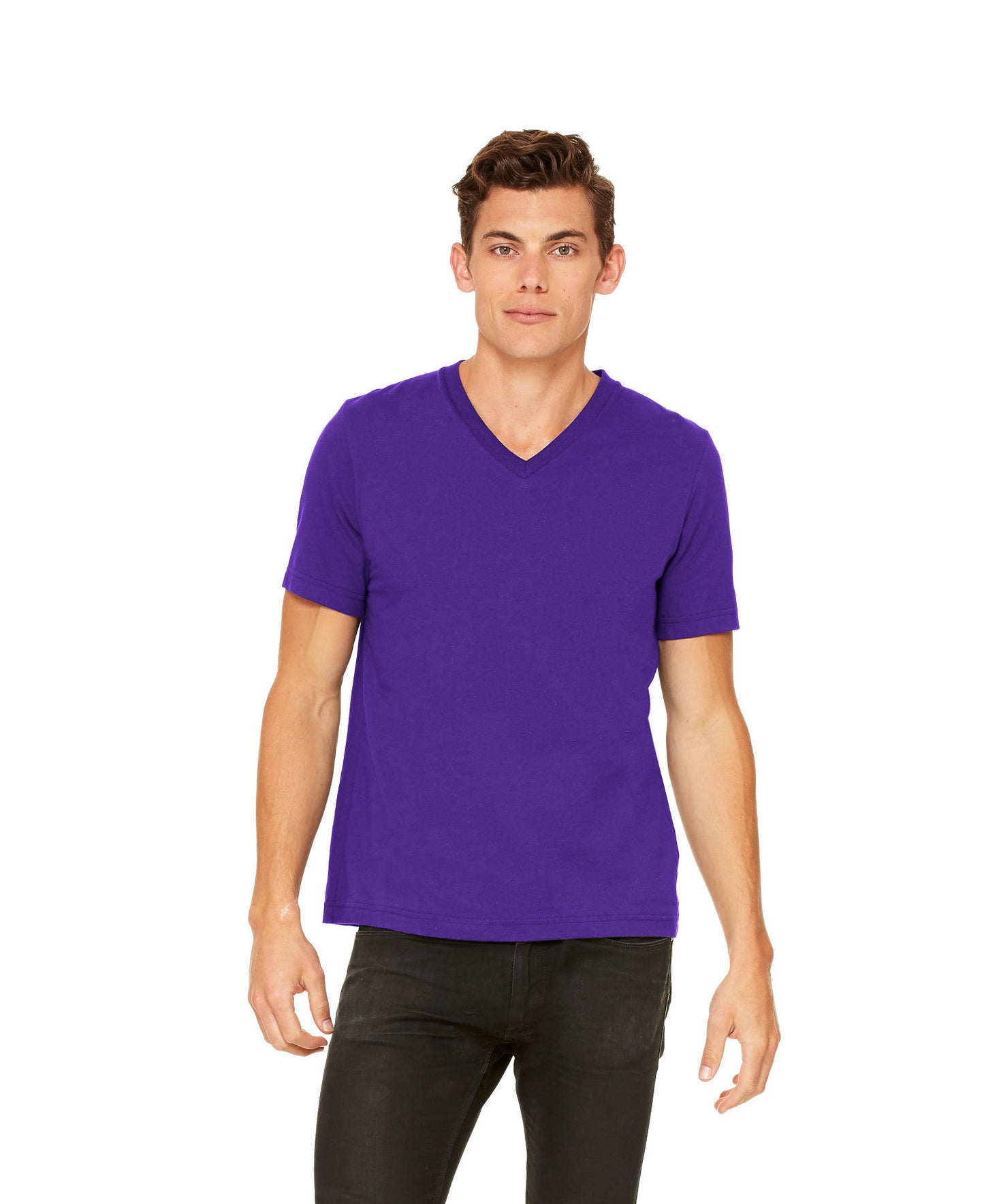 Bella + Canvas Unisex Vneck Tee - Team Purple