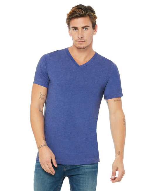 Bella + Canvas Unisex Vneck Tee - Heather True Royal