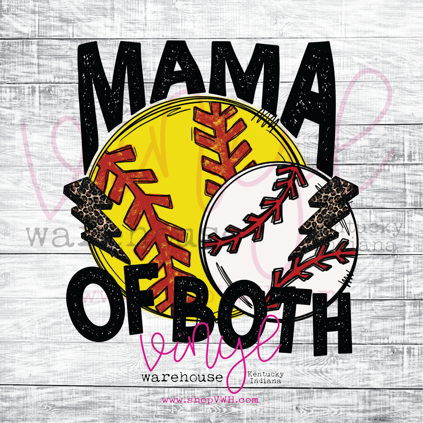 Mama Of Both - Heat Transfer Print