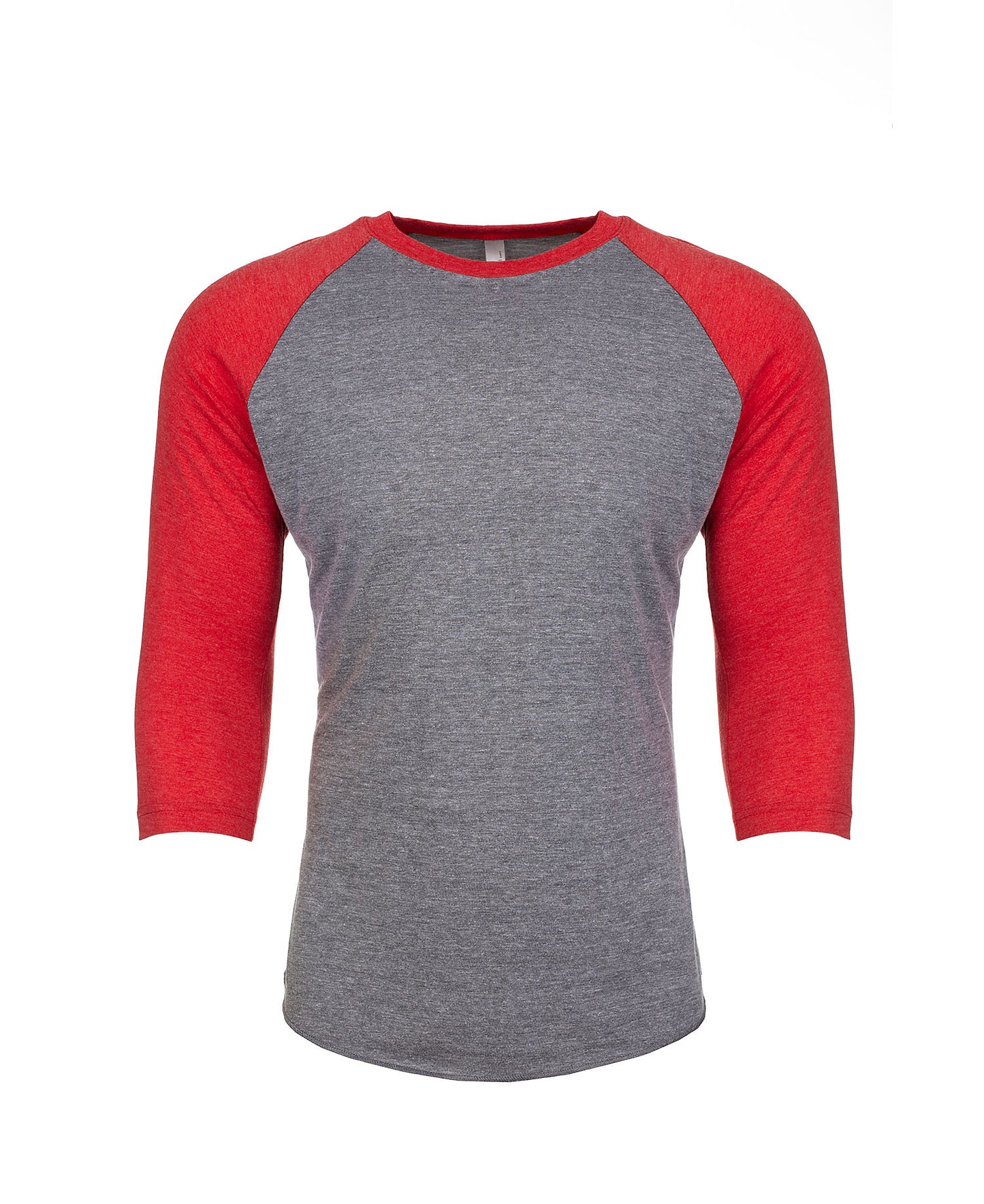 Next Level Raglan - Red Sleeve / Premium Heather Body