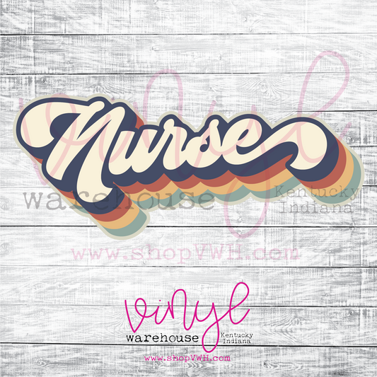 Retro Nurse - Heat Transfer Print