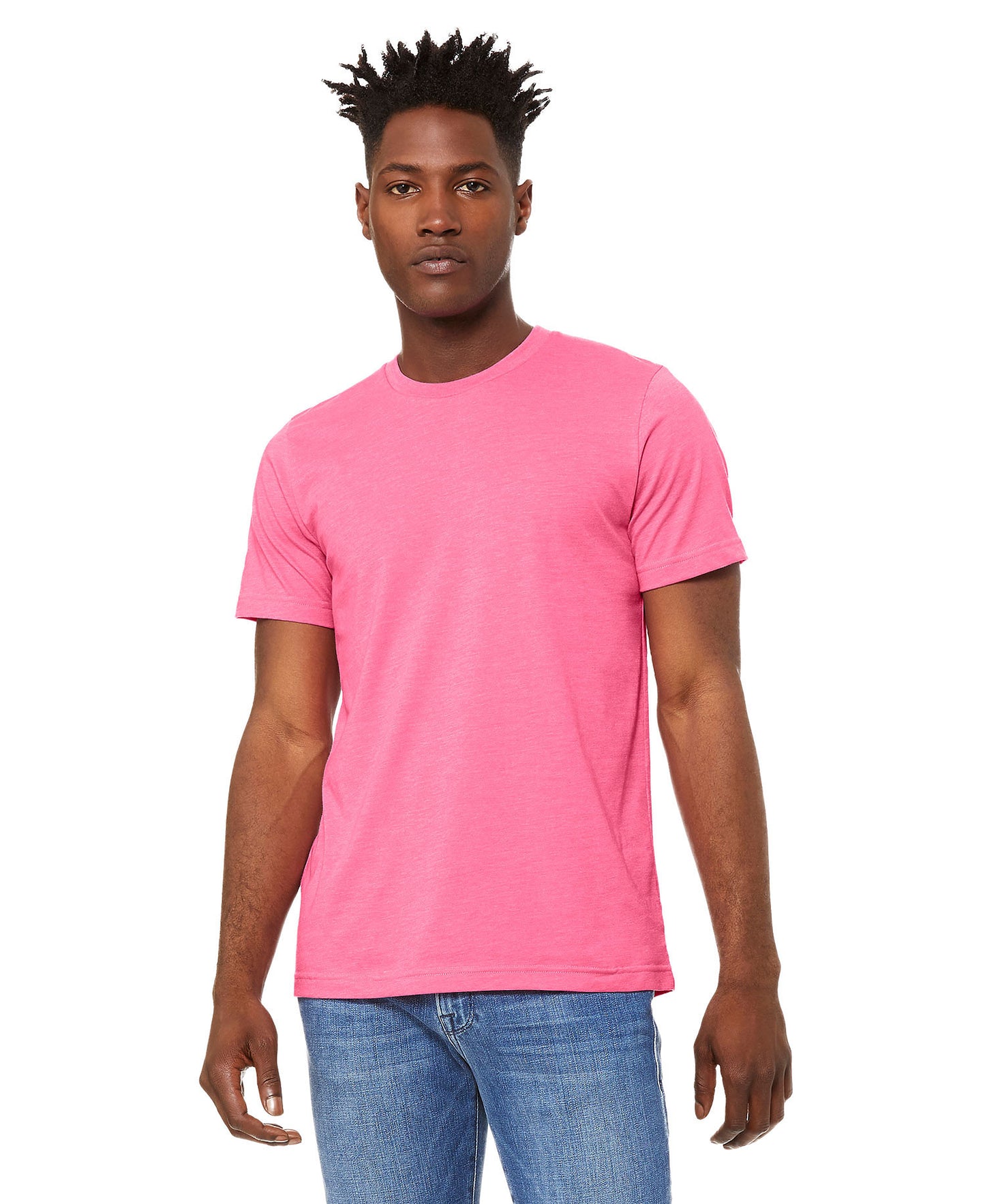 Bella + Canvas Unisex Crew Tee - Heather Charity Pink