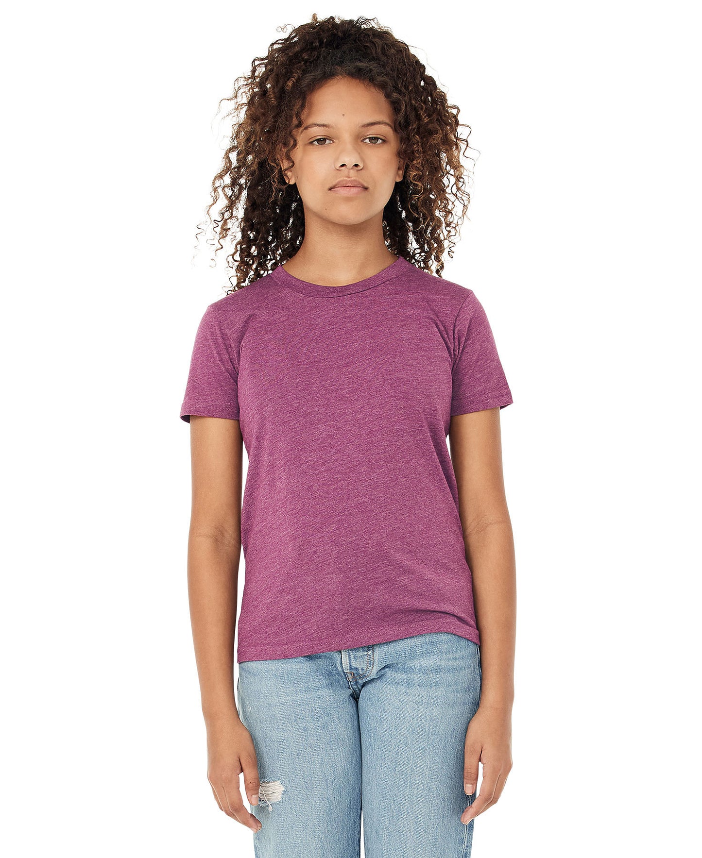 Bella + Canvas Youth Tee - Heather Magenta